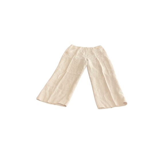 TALBOTS WIDE CROP IRISH LINEN PANTS - Picture 5 of 7